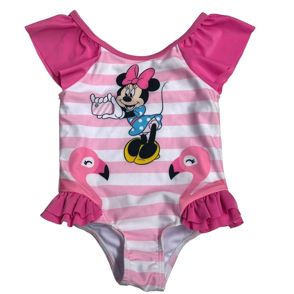 Disney Infant Toddler Minnie Mouse Flamingo Girl Swimsuit One Piece‎ New 12M